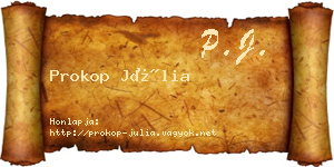 Prokop Júlia névjegykártya
